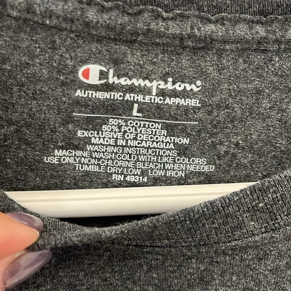 Champion Harvard University T-shirt. Charcoal and white Barely worn. Size large - Picture 2 of 2
